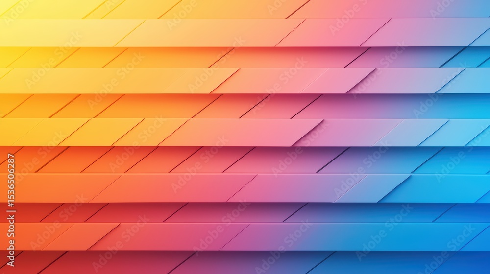Obraz premium Modern Abstract Background with Gradient Colors and Layered Geometric Shapes in Shades of Blue, Orange, and Pink