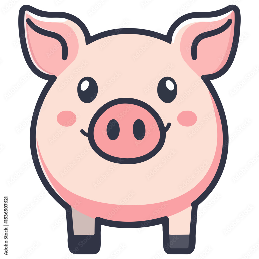 Fototapeta premium pig, animal, vector, transparent background, creature, farm, piggy, cute, piglet, mammal, icon, swine, isolated, hog, pet