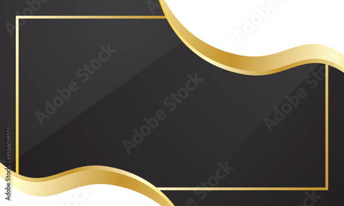 Abstract Black Gold Wave Design Background for Business or Certificate
