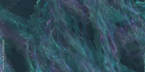 Abstract fluid background in shades of teal and purple with a wispy and ethereal texture ideal for artistic design and creative compositions.