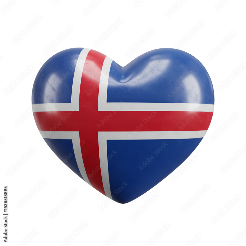 Obraz premium iceland flag button
