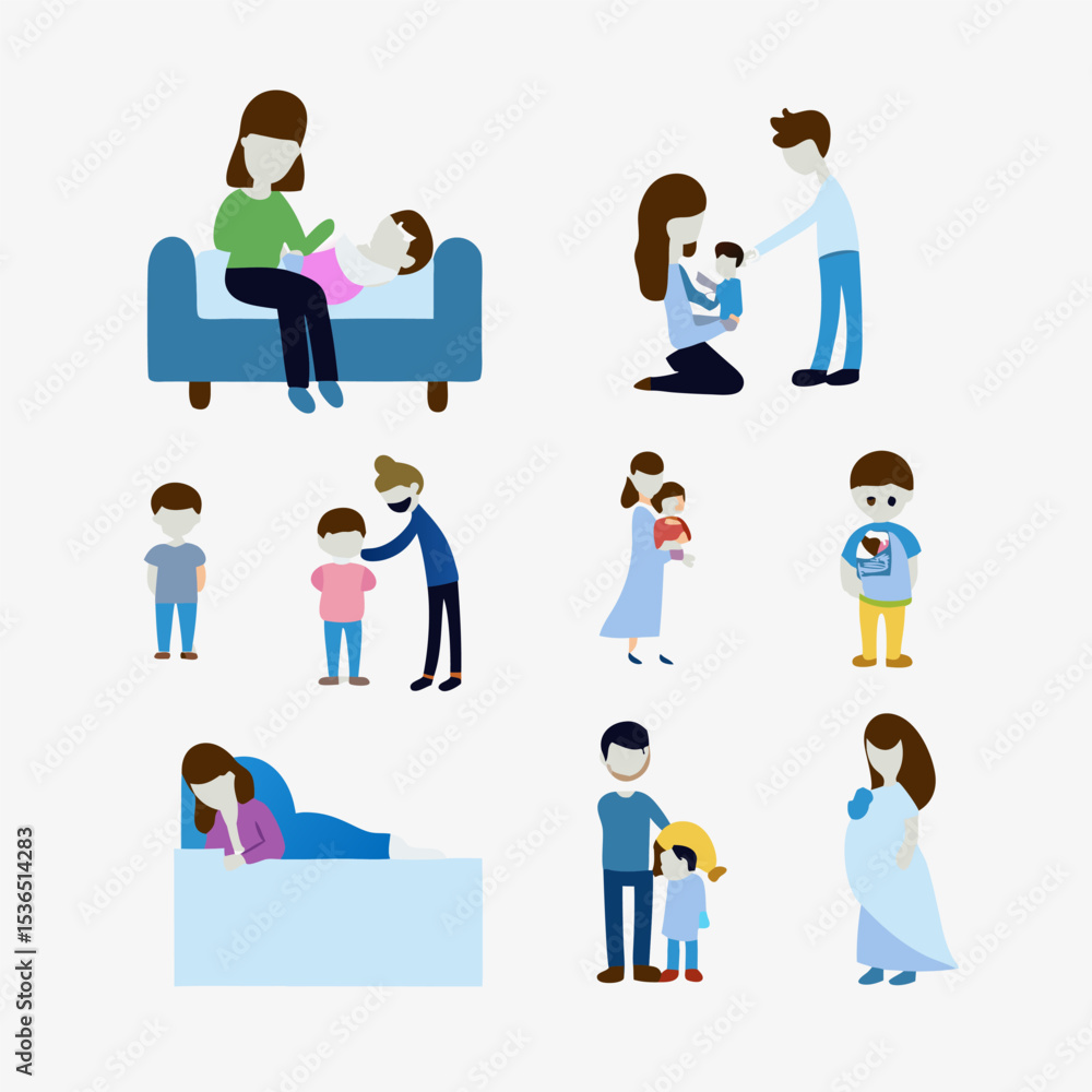 Business people icon set in vector style for team and office use Business people icon set in vector style for team and office use