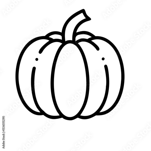 Cute Pumkin Sketch Outline Icon