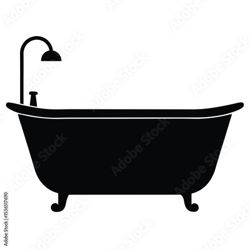 illustration of a white bath tub