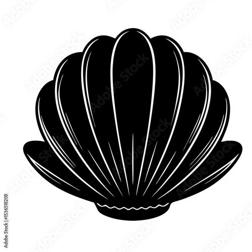 Clamshell Shilhouette Illustration