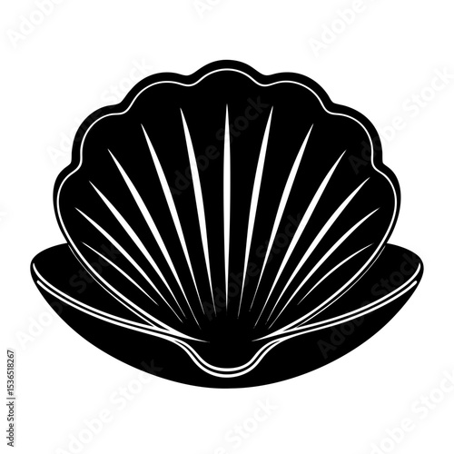 Clamshell Shilhouette Illustration
