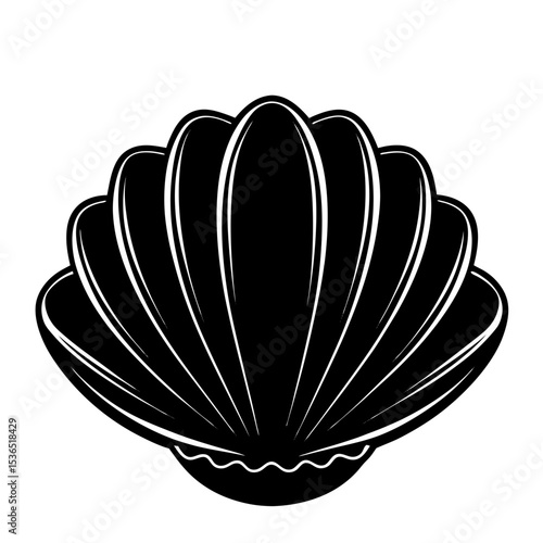 Clamshell Shilhouette Illustration