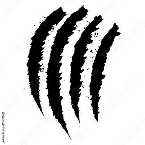 Photography Angled claw mark illustration with torn effect