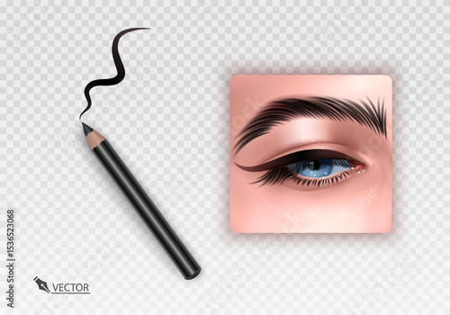 Eyeliner and Eye Makeup with Realistic Rendering