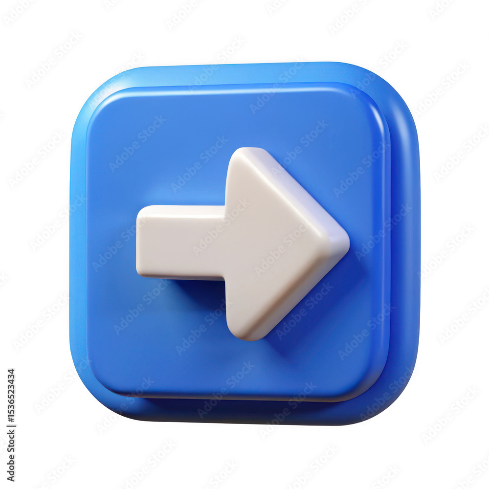 3d realistic blue button with white arrow isolated on transparent background 3d realistic blue button with white arrow isolated on transparent background