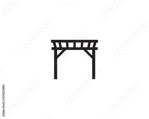 Pergola icon vector design art illustration.