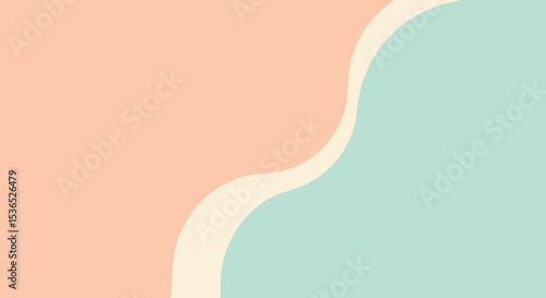 Abstract shapes in pastel colors with soft curves and lines  