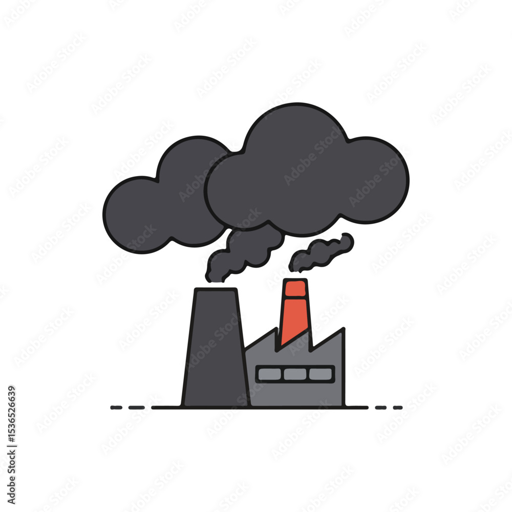 Environment & Energy flat vector icon, pollution icon, suitable for design and infographic applications Environment & Energy flat vector icon, pollution icon, suitable for design and infographic applications