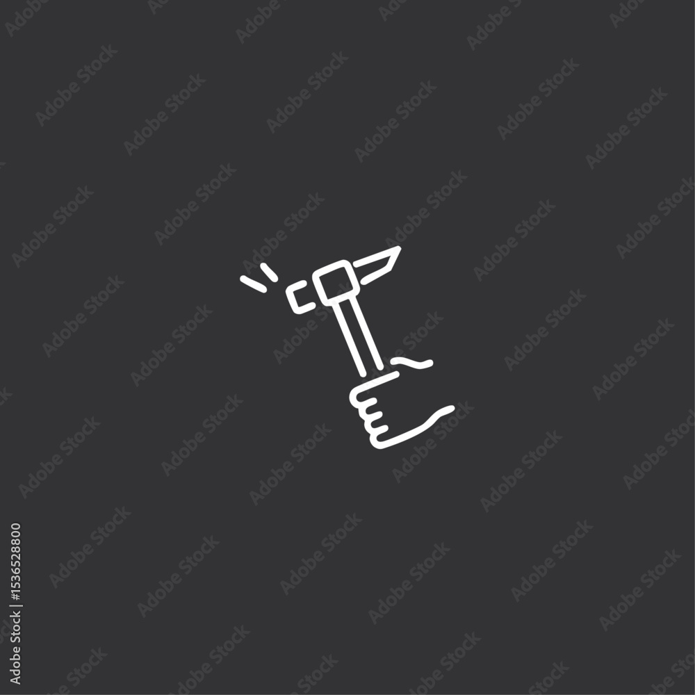 Hammer icon logo flat vector design Hammer icon logo flat vector design