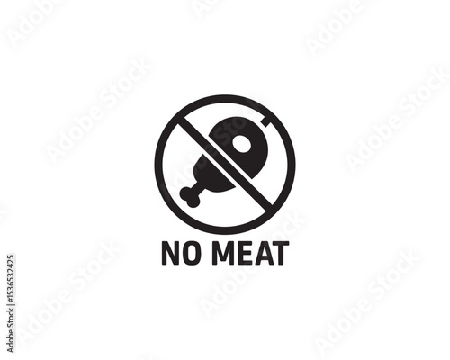 No Meat icon vector design art illustration
