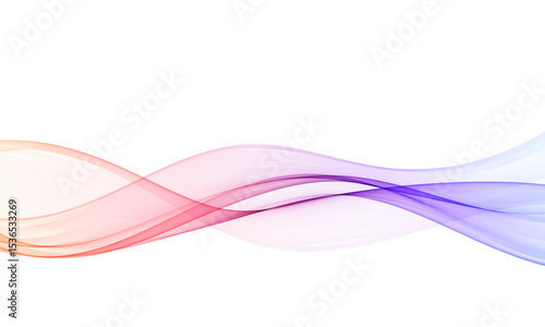 Soft abstract wave in red and violet tones on white background