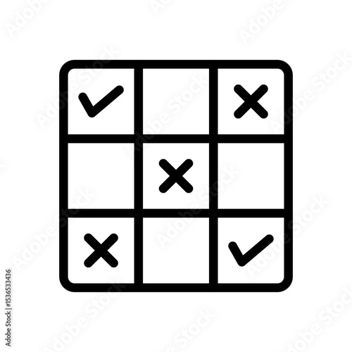Strategy Matrix 4-cell Grid Icon Vector.