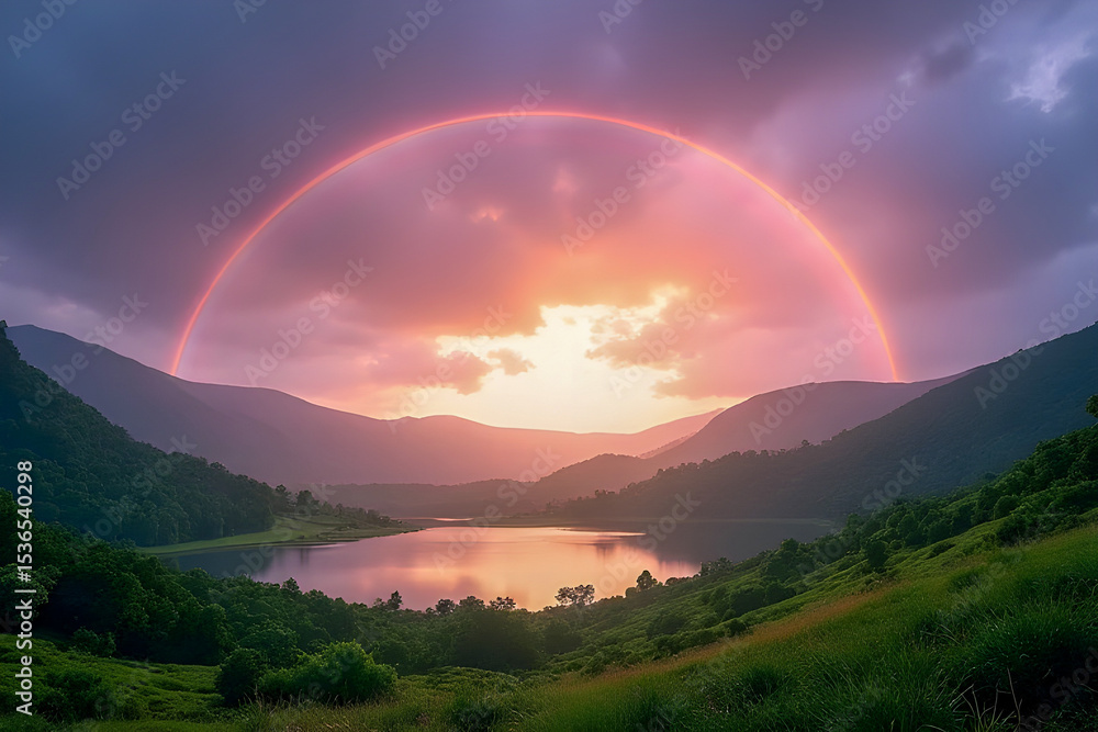 Naklejka premium sunset in the mountains