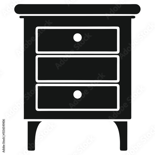 an icon representing a nightstand or bedside table. 