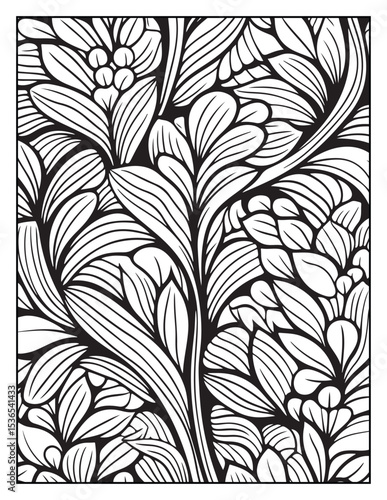 seamless pattern with abstract lines, Mindful Patterns Coloring Pages For Adults & Teens, black and white, line art Victor illustration, bold and easy coloring page, bold & easy coloring book