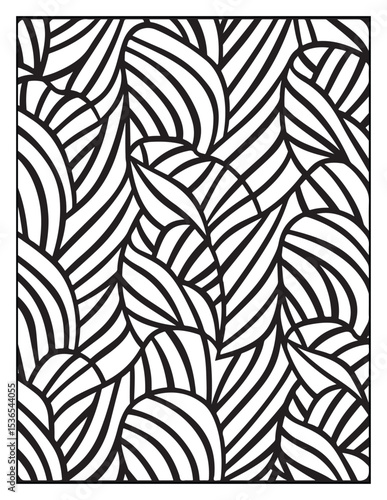 seamless pattern with abstract lines, Mindful Patterns Coloring Pages For Adults & Teens, black and white, line art Victor illustration, bold and easy coloring page, bold & easy coloring book