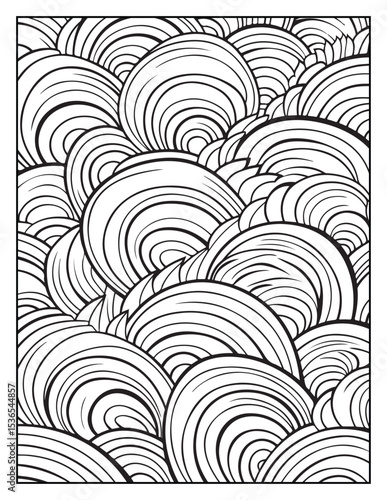 Mindful Patterns Coloring Pages For Adults & Teens, black and white, line art, illustration, bold and easy coloring page, bold & easy coloring book, stress relief ,coloring book, coloring page