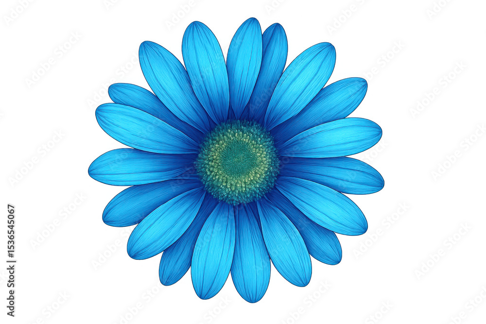 Obraz premium Beautiful blue daisy flower with transparent background, perfect for design projects needing a touch of nature