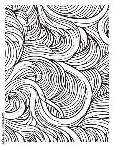 Mindful Patterns Coloring Pages For Adults & Teens, black and white, line art, illustration, bold and easy coloring page, bold & easy coloring book, stress relief ,coloring book, coloring page