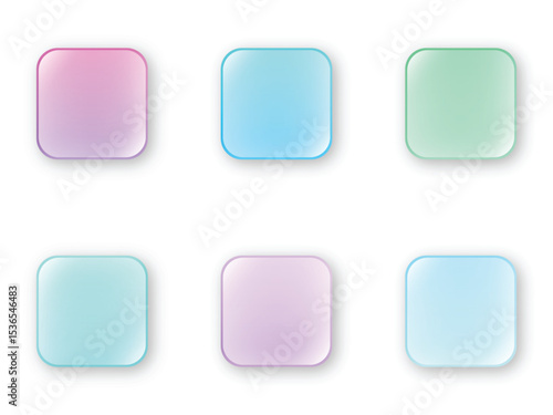 glassy frost colorful button set