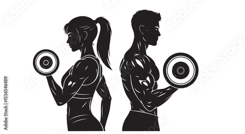 Man and woman fitness 