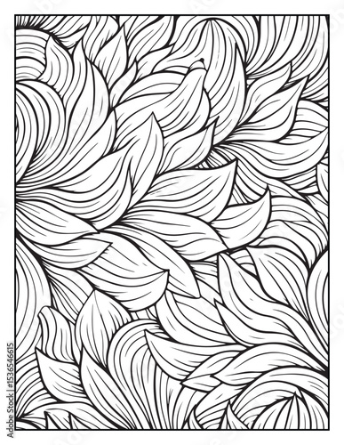 Mindful Patterns Coloring Pages For Adults & Teens, black and white, line art, illustration, bold and easy coloring page, bold & easy coloring book, stress relief ,coloring book, coloring page