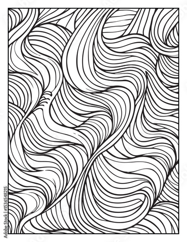 Mindful Patterns Coloring Pages For Adults & Teens, black and white, line art, illustration, bold and easy coloring page, bold & easy coloring book, stress relief ,coloring book, coloring page