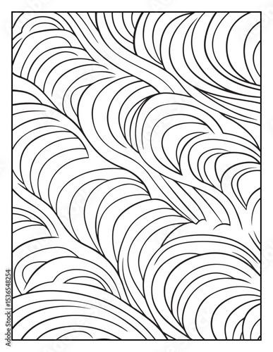 Mindful Patterns Coloring Pages For Adults & Teens, black and white, line art, illustration, bold and easy coloring page, bold & easy coloring book, stress relief ,coloring book, coloring page