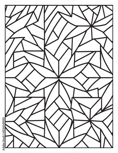 Mindful Patterns Coloring Pages For Adults & Teens, black and white, line art, illustration, bold and easy coloring page, bold & easy coloring book, stress relief ,coloring book, coloring page