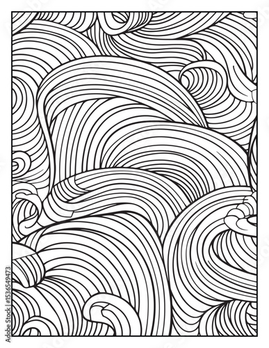 Mindful Patterns Coloring Pages For Adults & Teens, black and white, line art, illustration, bold and easy coloring page, bold & easy coloring book, stress relief ,coloring book, coloring page