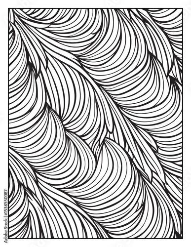 Mindful Patterns Coloring Pages For Adults & Teens, black and white, line art, illustration, bold and easy coloring page, bold & easy coloring book, stress relief ,coloring book, coloring page