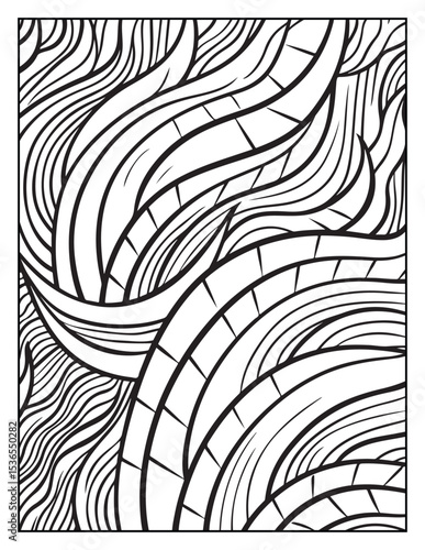 Mindful Patterns Coloring Pages For Adults & Teens, black and white, line art, illustration, bold and easy coloring page, bold & easy coloring book, stress relief ,coloring book, coloring page