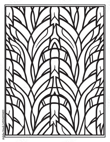 Mindful Patterns Coloring Pages For Adults & Teens, black and white, line art, illustration, bold and easy coloring page, bold & easy coloring book, stress relief ,coloring book, coloring page