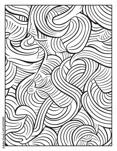 Mindful Patterns Coloring Pages For Adults & Teens, black and white, line art, illustration, bold and easy coloring page, bold & easy coloring book, stress relief ,coloring book, coloring page
