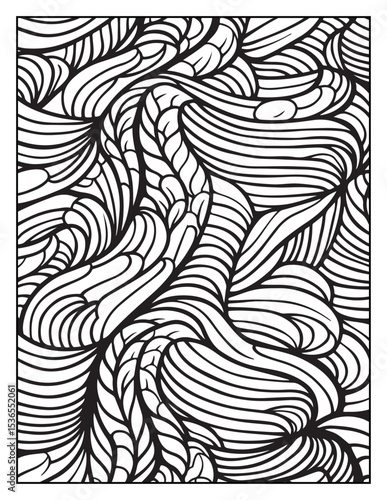 Mindful Patterns Coloring Pages For Adults & Teens, black and white, line art, illustration, bold and easy coloring page, bold & easy coloring book, stress relief ,coloring book, coloring page