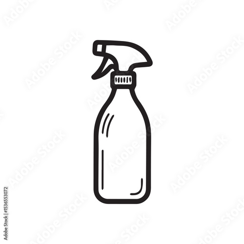 Doodle spray bottle illustration in vector. Hand drawn spray illustration. Spay bottle doodle icon in vector
