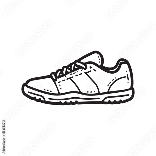 hand drawn doodle shoes illustration with cartoon style vector isolated