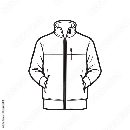 Man sport jacket doodle illustration in vector. Hand drawn sport jacket icon in vector