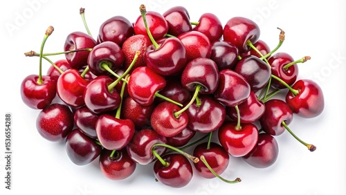 Wallpaper Mural Pile of fresh and delicious Bing Cherries isolated on a white background Torontodigital.ca