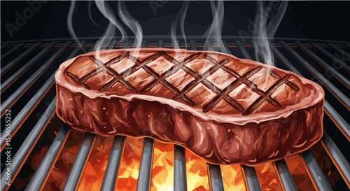 Juicy grilled steak with grill marks