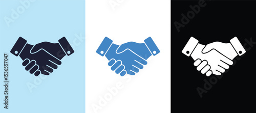 Handshake icon, Business agreement handshake vector