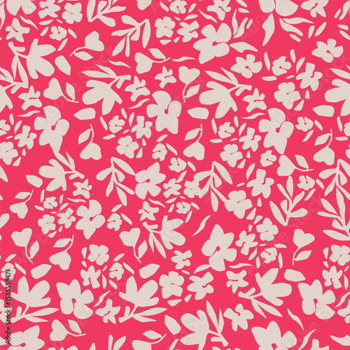 Cute feminine watercolor seamless pattern with wildflowers.hand drawn,