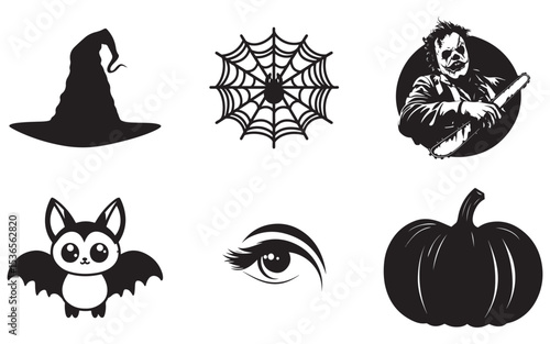 set of halloween pumpkins