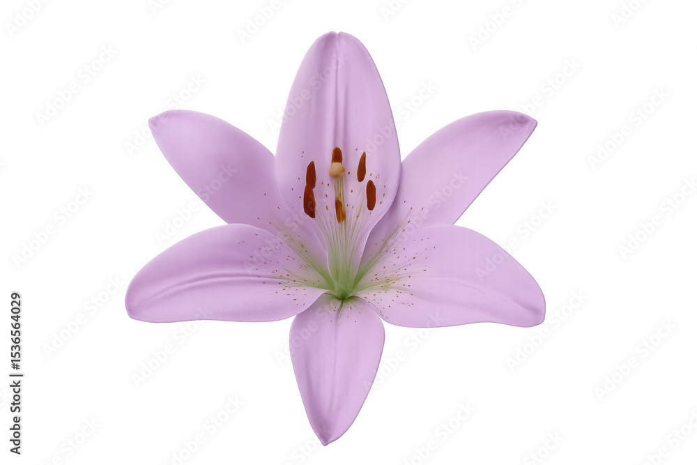 Naklejka premium Beautiful pink lily flower blooming, isolated on transparent background, perfect for floral designs and creative projects