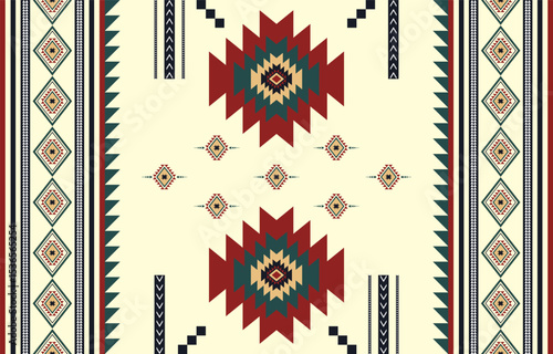 Vector illustration of geometric or ethnic seamless pattern traditional design for background
